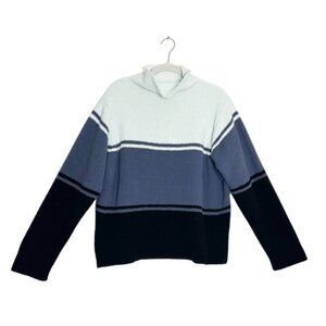 Columbia Women's Mock Neck Pullover Long Sleeve Sweater in Blue/ Black - Sz L